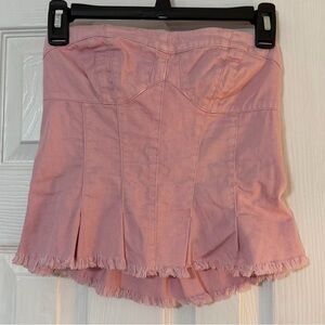 Free People Blush Strapless Corset-style Top